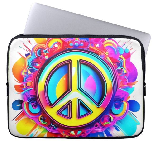 Groovy Peace Vibes Laptop Fodral (Framsidan)