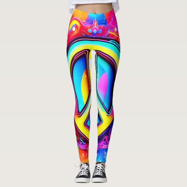 Groovy Peace Vibes Leggings (Framsida)
