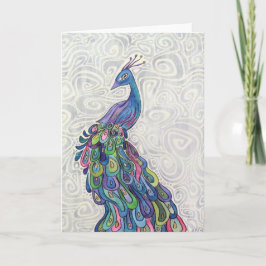 Groovy Peacock-gratulationskort Kort