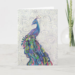 Groovy Peacock-gratulationskort Kort