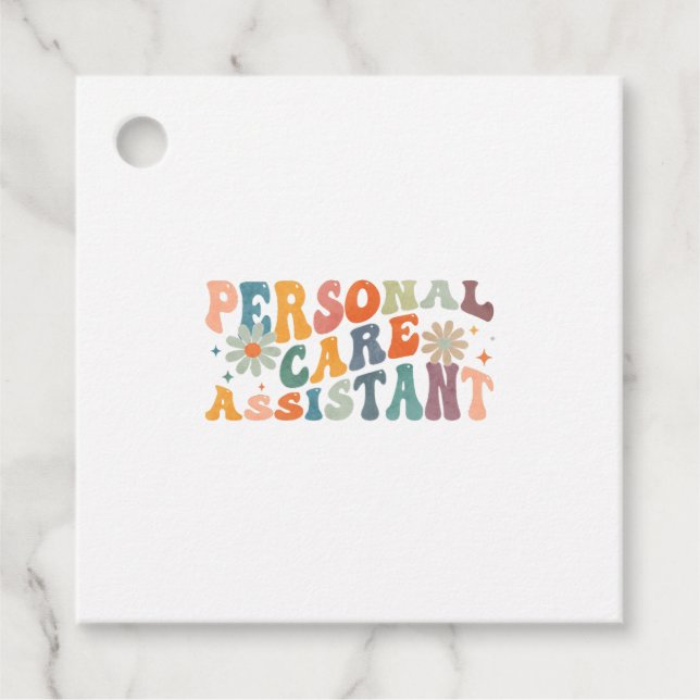 Groovy Personal Care Assistant PCA Nurse Gåvor Etiketter (Framsida)