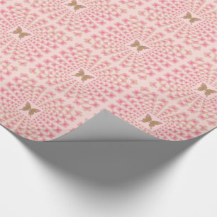 Groovy perspektiv för 60-talfredfjäril på rosor presentpapper