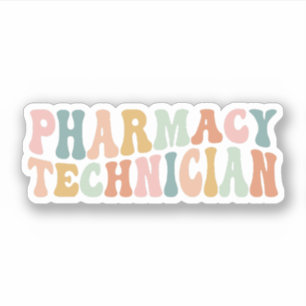 Groovy Pharmacy Technician, Pharmacy Tech Gift Klistermärken