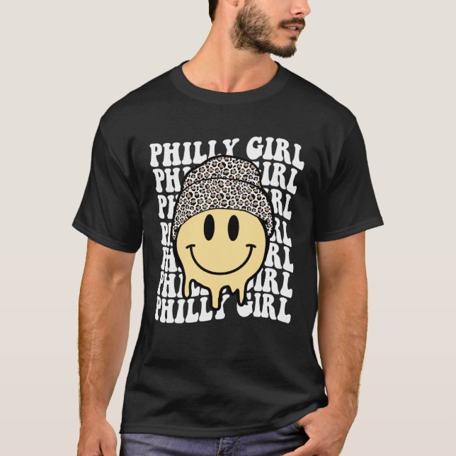 Groovy Philadelphia Girl Smile Philly Pa Pennsylva T Shirt (Framsida)