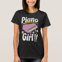 Groovy Piano Girl - Retro Rosa Grand Piano