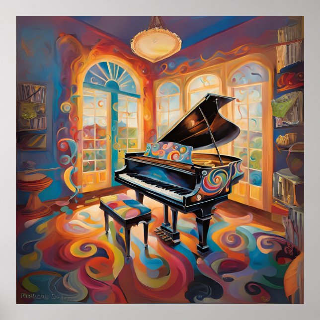 Groovy Piano Vibes Poster (Framsidan)