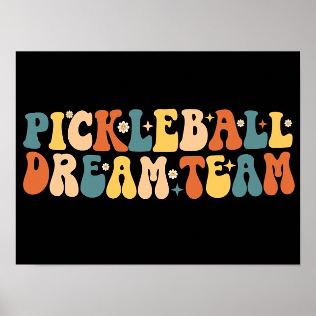 Groovy Pickleball Dream Team Poster (Framsidan)