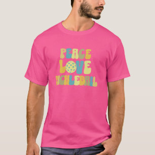 Groovy Pickleball-tröjor för tjejer Fred kärlek Pi T Shirt