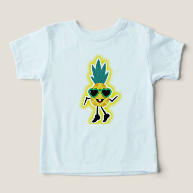 Groovy Pineapple Vibes - Coola Fruit Tecknad T Shirt (Design Framsida)