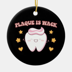 Groovy Plaque är tokig tandhygienist Julgransprydnad Keramik