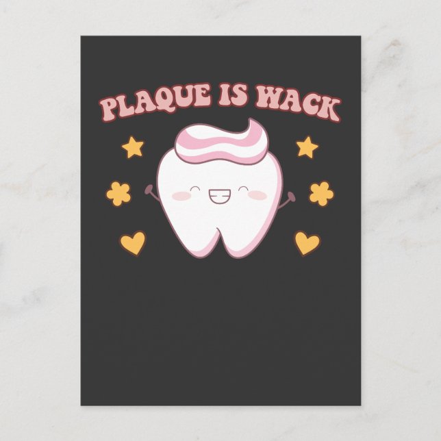 Groovy Plaque är Wack Dental Hygienist Inbjudan Vykort (Framsida)