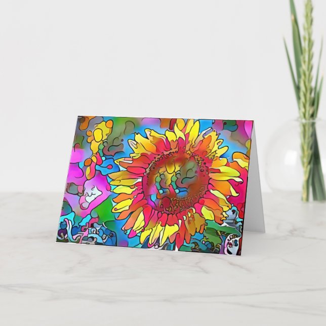 Groovy Pop Art Solrostkort Kort (Framsida)