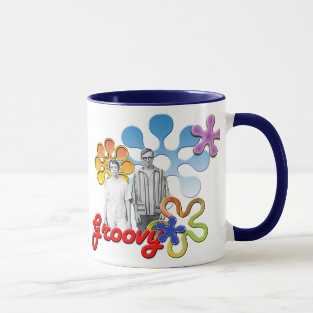 Groovy popkonstmugg med den Acent blomman Mugg (Höger)