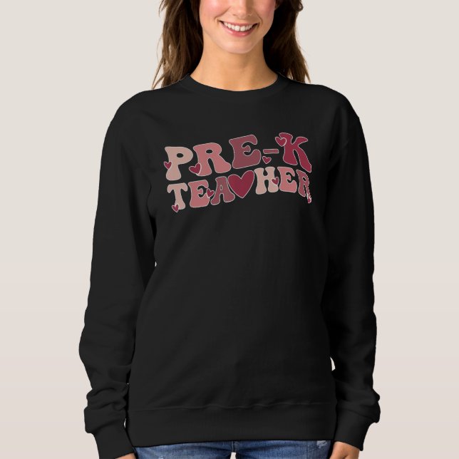 Groovy Pre-K Teacher Valentine Pre-K Teaching Vale T Shirt (Framsida)
