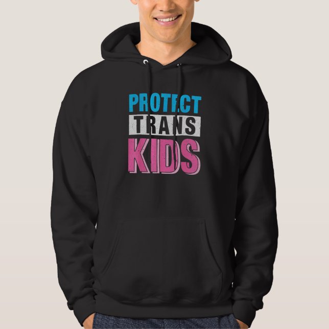 Groovy Protect Trans Kids LGBT LGBTQ Gay Lesbian P Hoodie (Framsida)