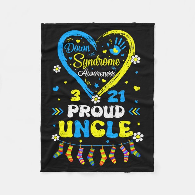 Groovy Proud Down Syndrome Uncle Awareness Matchin Fleecefilt (Framsidan)