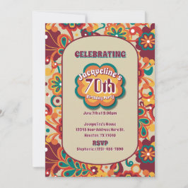 Groovy Psychedelic 60-årsjubileum 70-årsjubileum B Inbjudningar