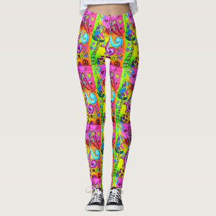 groovy psychedelic champinjoner leggings