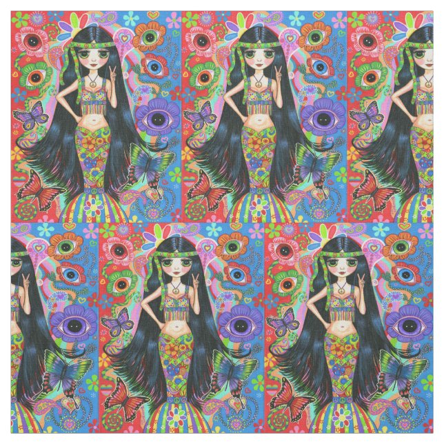 Groovy Psychedelic fredstecken för Tyg (Provkarta)