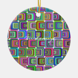 Groovy psychedelic hippie-stil Thunder_Cove Julgransprydnad Keramik