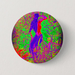 Groovy psychedelic lila hippie sjöjungfru knapp