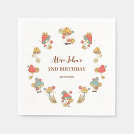 Groovy Psychedelic Mushroom Barns födelsedag Pappersservett