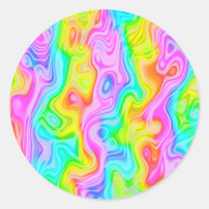 Groovy Psychedelic Stickers Runt Klistermärke
