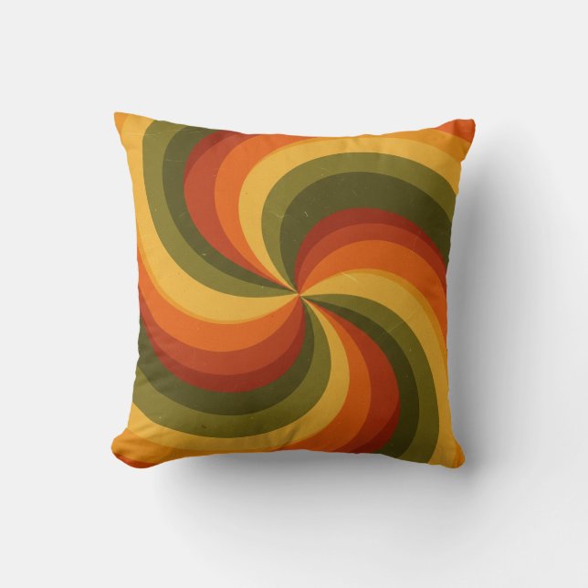 Groovy Psychedelic Swirl Skriv ut Kudde (Framsida)