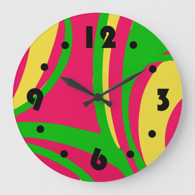 Groovy Psychedelic Wall Clock Stor Klocka (Framsida)