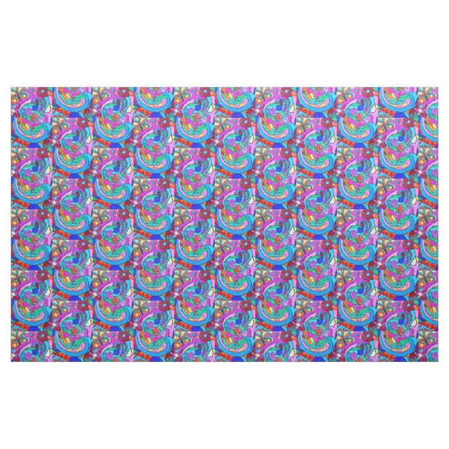 Groovy psykedelisk fred och kärlek tyg (Fat Quarter)