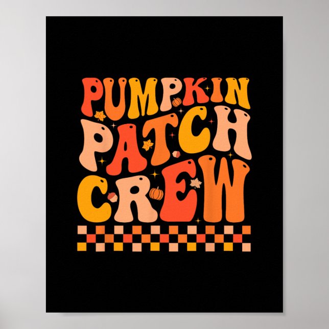 Groovy Pumpafält Besättning Höst Vibes Höst Tack Poster (Framsidan)