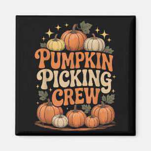 Groovy Pumpkin Cking Crew Matchande Familj Höst F Magnet