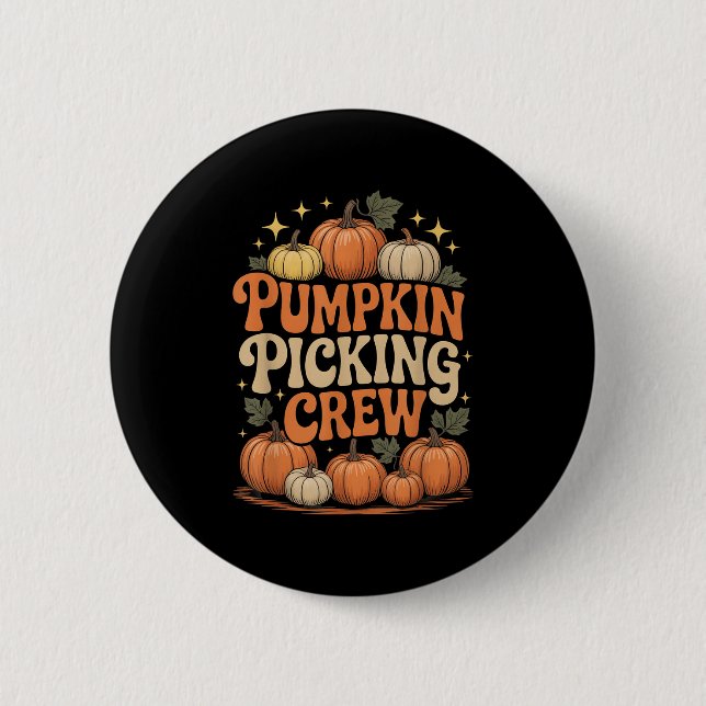 Groovy Pumpkin Cking Crew Matching Family Autumn F Knapp (Framsida)