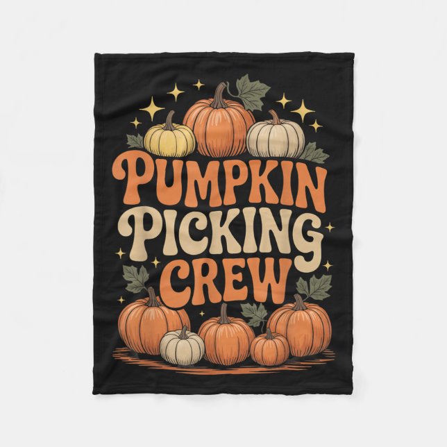 Groovy Pumpkin Cking Crew Matching Family Höst F Fleecefilt (Framsidan)
