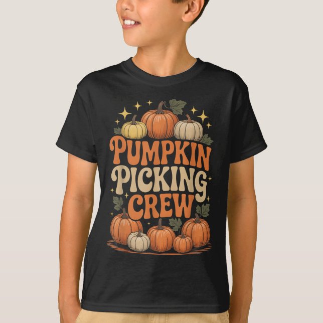 Groovy Pumpkin Cking Crew Matching Family Höst F T Shirt (Framsida)
