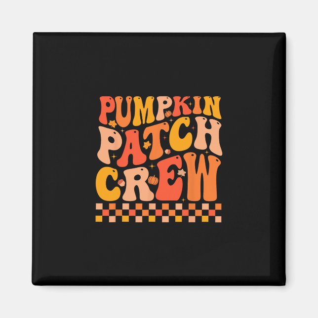 Groovy Pumpkin Patch Crew Höststämning Höst Tack Magnet (Framsidan)