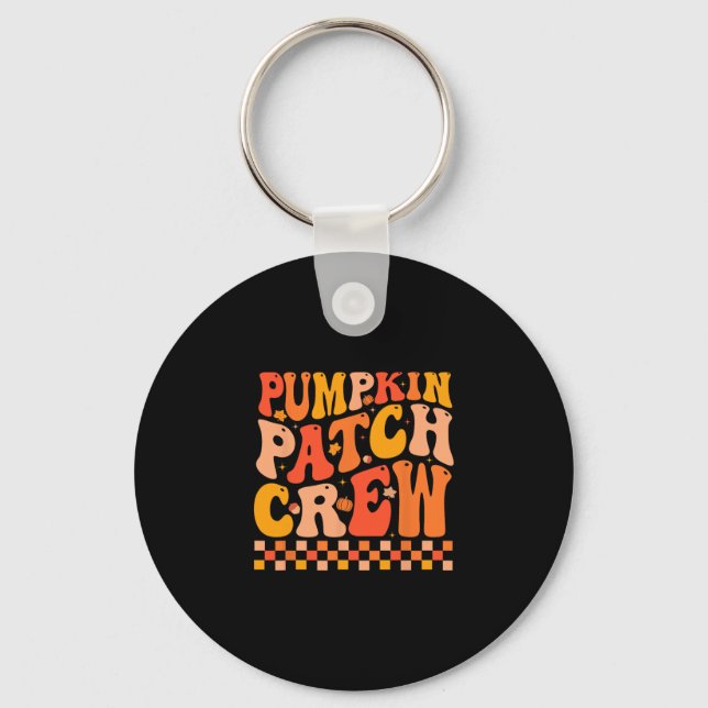 Groovy Pumpkin Patch Crew Höststämning Höst Tack Nyckelring (Framsida)