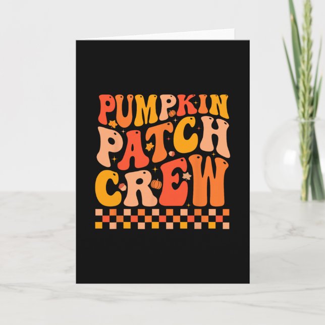 Groovy Pumpkin Patch Crew Höststämning Höst Tacksä Kort (Framsida)