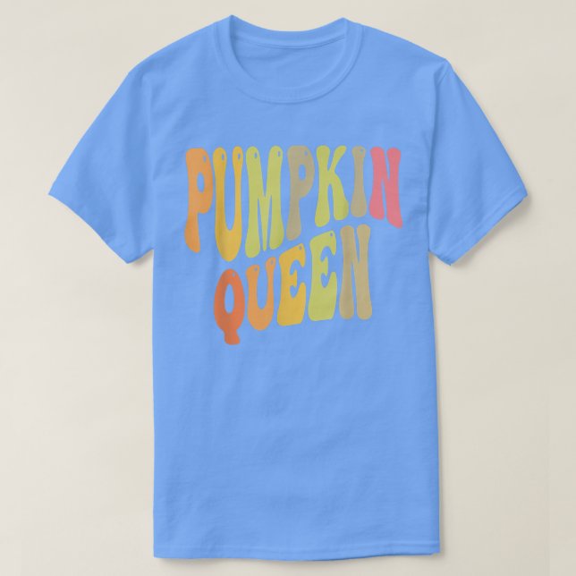 Groovy PUMPKIN QUEEN Halloween Carver Dam Fall Ca T Shirt (Design framsida)