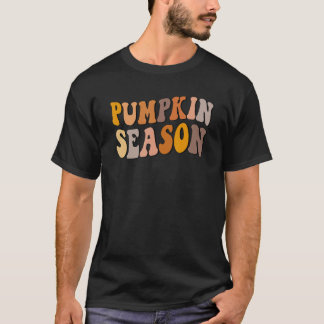 Groovy Pumpkin Season Fall Vibes Thanksgiving Pump T Shirt