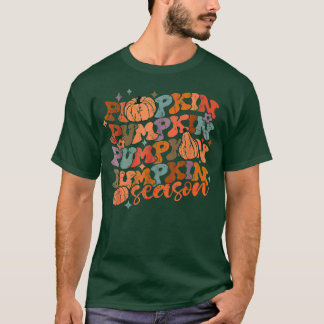 Groovy Pumpkin Season Hej Fall Vibes Retro T Shirt