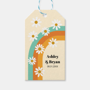 Groovy Rainbow 1970-talet Stil Boho Wedding Favor Presentetikett