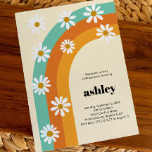 Groovy Rainbow 1970s Boho Daisy Födelsedagsfest