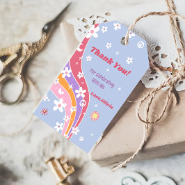 Groovy Rainbow Födelsedagsfest Tack Gift Märkres Presentetikett