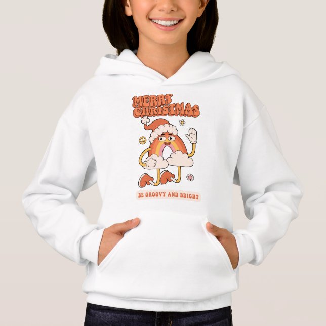 Groovy Rainbow jul - Var ljus och god T Shirt (Framsida)