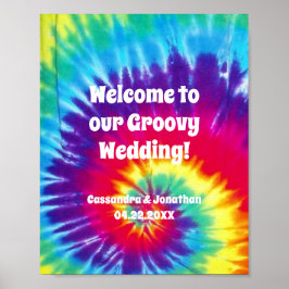 Groovy Rainbow Tie-Dye Hippie Händelse Poster