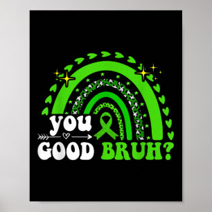 Groovy Rainbow You Bra Bruh Mental Health S Medvet Poster