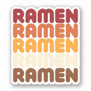 Groovy Ramen Nudelfanatiker Varm Gradient Retro Ma Klistermärken