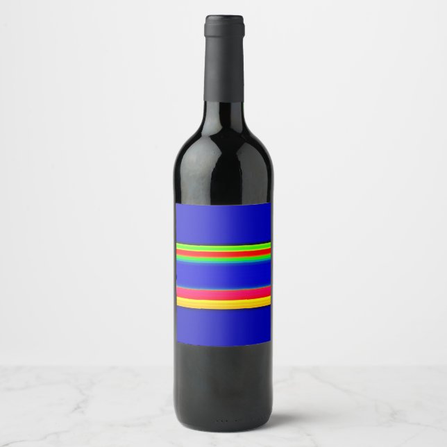 groovy ränder vinflaska etikett (Framsida)