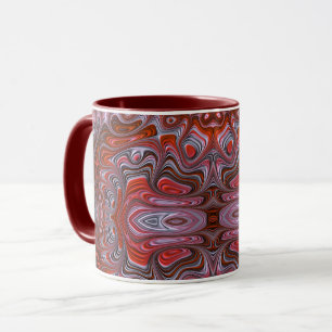 Groovy Red Marcular Blöt Paint Fractal Art Mugg